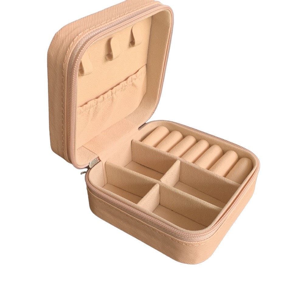 Bey-Berk Ava Pink Travel Jewelry Case, Small Vegan Leather Organizer